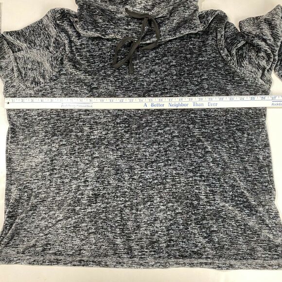 Nicole Miller Drawstring Cowl Neck Sweater Womens 3X Dark Gray Marled Soft EUC - Picture 3 of 10